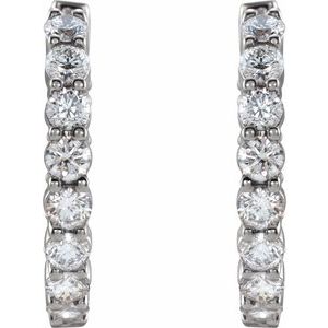 Sterling Silver 2 CTW Lab-Grown Diamond Inside-Outside 20 mm Hoop Earrings – image 3