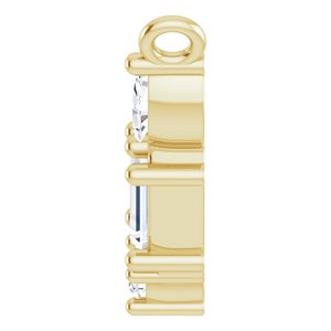 14K Yellow Gold 1/6 CTW Natural Diamond V Necklace Center