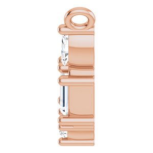 14K Rose Gold 1/6 CTW Natural Diamond V Necklace Center