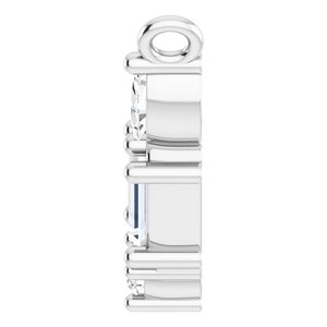 Platinum 1/6 CTW Natural Diamond V Necklace Center