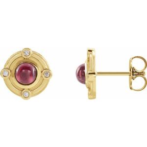 14K Rose Gold Natural Peridot & .03 CTW Natural Diamond Earrings – image 3