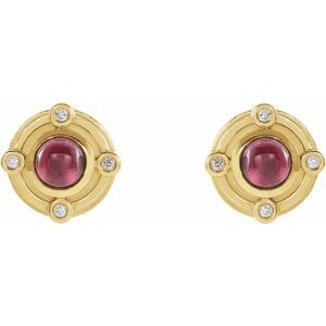 14K Yellow Gold Natural Citrine & .03 CTW Natural Diamond Earrings – image 4