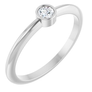 Bezel-Set Stackable Ring