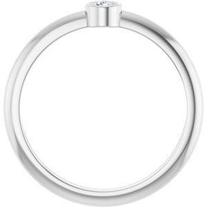 Bezel-Set Stackable Ring