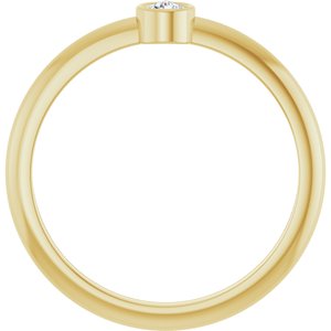 14K Yellow Gold 1/10 CT Rose-Cut Natural Diamond Stackable Ring