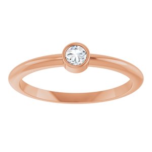 Bezel-Set Stackable Ring