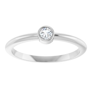 Bezel-Set Stackable Ring
