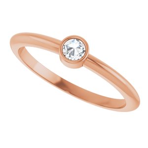 Bezel-Set Stackable Ring