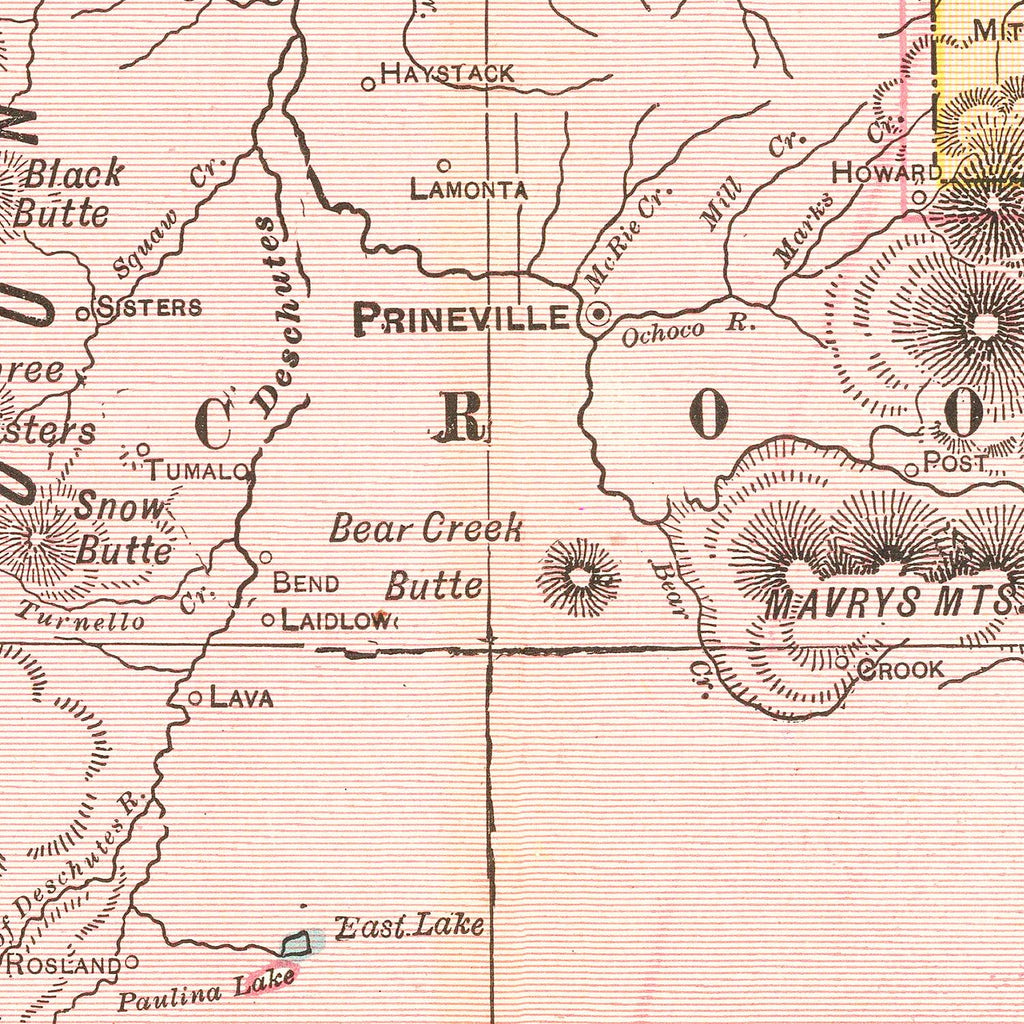 Vintage Map of Oregon 1909
