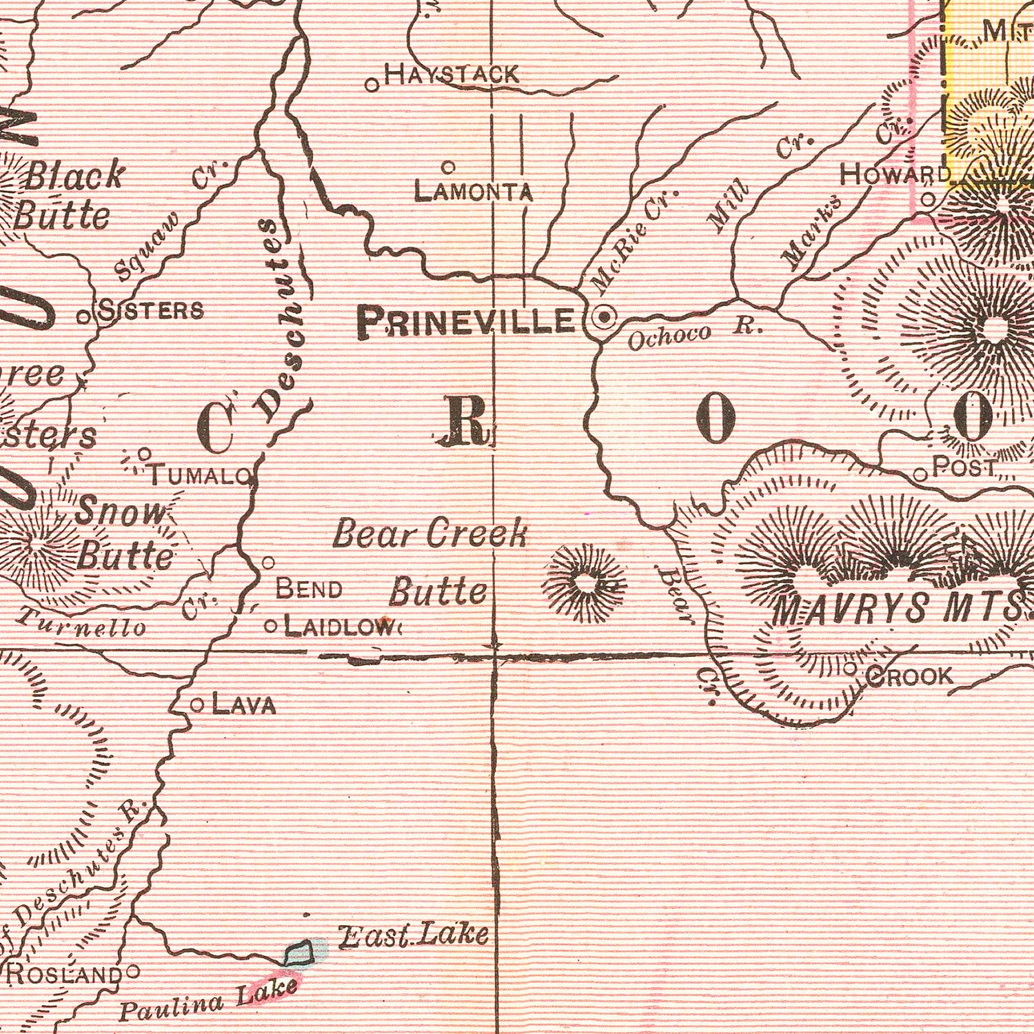 Vintage Map of Oregon 1909