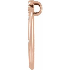 14K Rose Gold 1/4 CTW Lab-Grown Diamond Crescent Moon Pendant