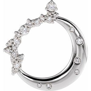 14K White Gold 1/4 CTW Lab-Grown Diamond Crescent Moon Pendant