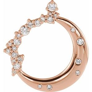 14K Rose Gold 1/4 CTW Lab-Grown Diamond Crescent Moon Pendant