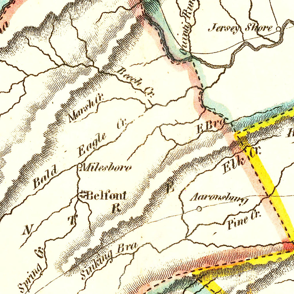 Vintage Map of Pennsylvania 1814