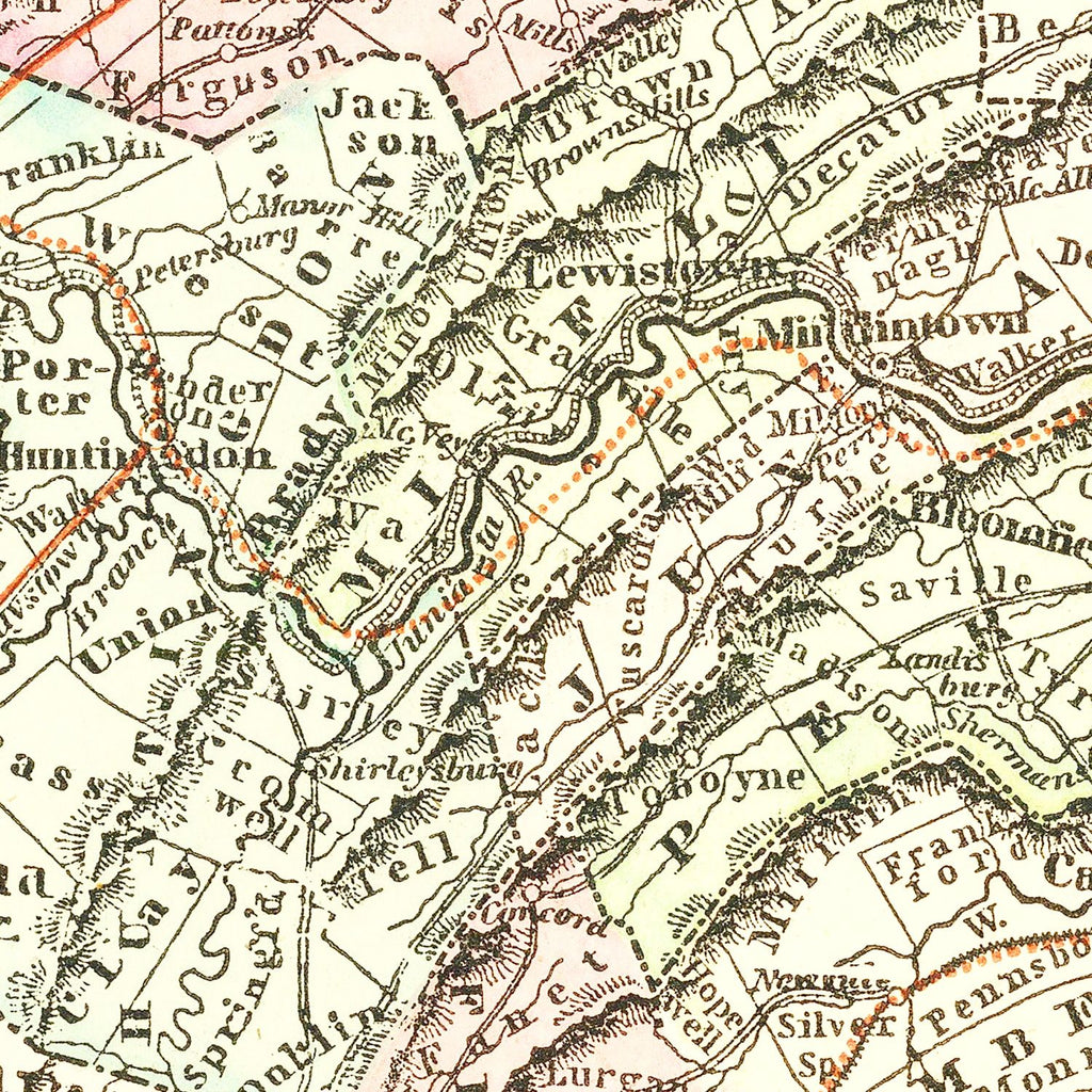 Vintage Map of Pennsylvania 1856