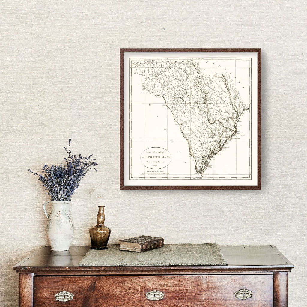 Vintage Map of South Carolina 1796