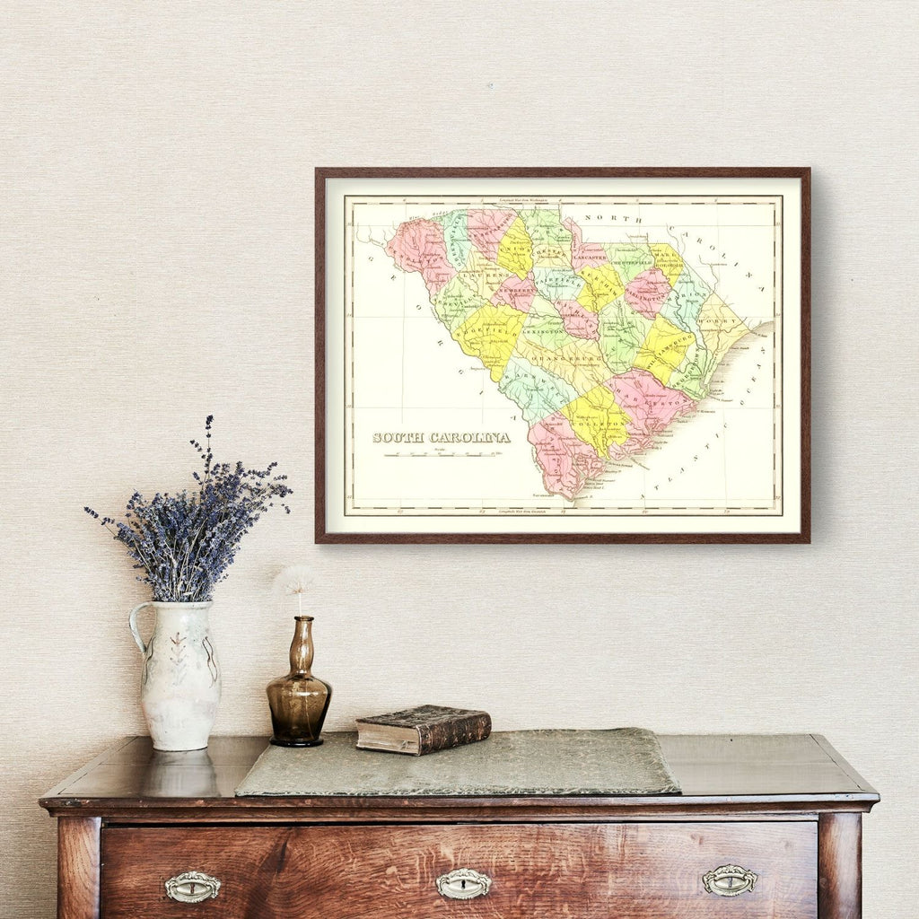 Vintage Map of South Carolina 1824