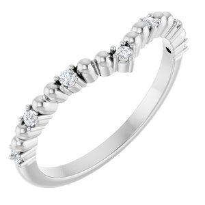 Platinum 1/10 CTW Diamond Contour Band