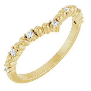 14K Yellow 1/10 CTW Diamond Contour Band