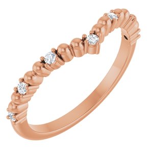 14K Rose 1/10 CTW Diamond Contour Band