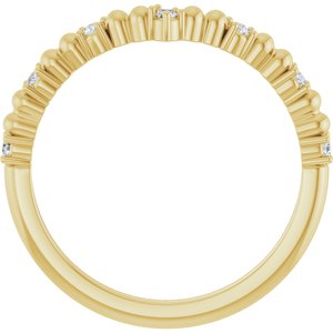 14K Yellow 1/10 CTW Diamond Contour Band
