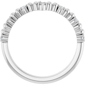 14K White 1/10 CTW Diamond Contour Band