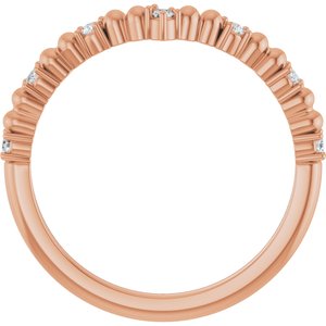 14K Rose 1/10 CTW Diamond Contour Band