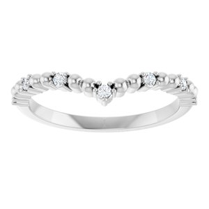 Platinum 1/10 CTW Diamond Contour Band