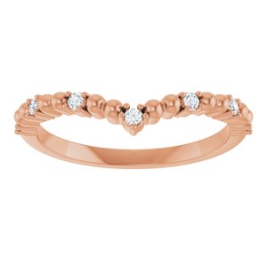 14K Rose 1/10 CTW Diamond Contour Band