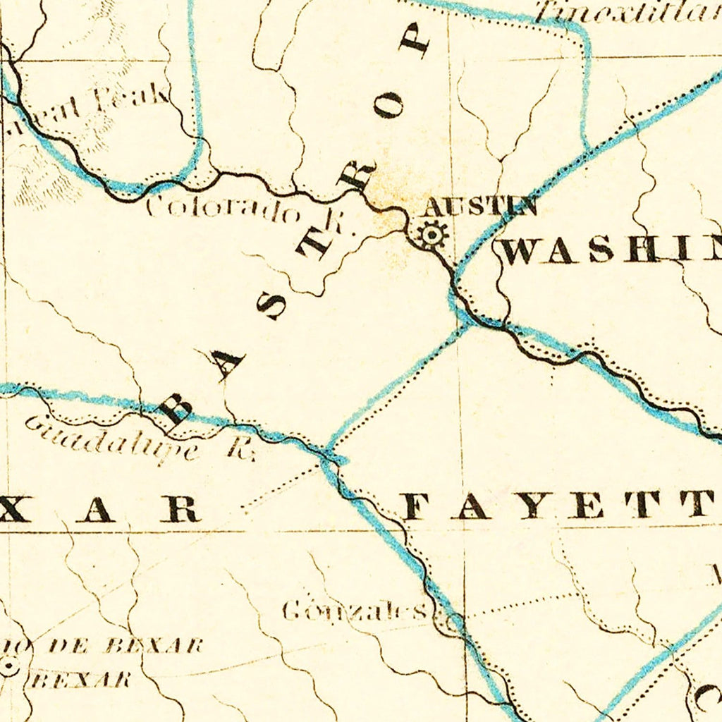 Vintage Map of Texas 1835