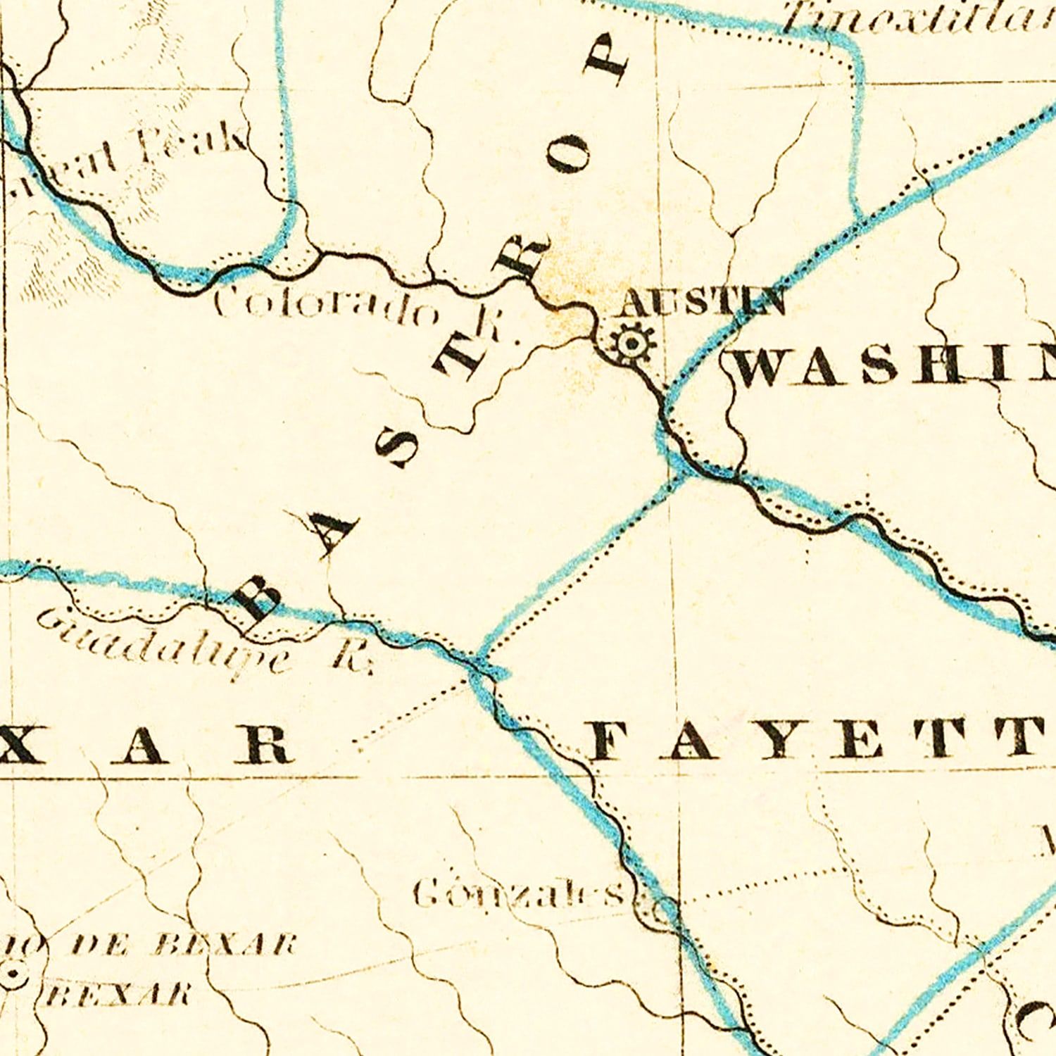 Vintage Map of Texas 1835