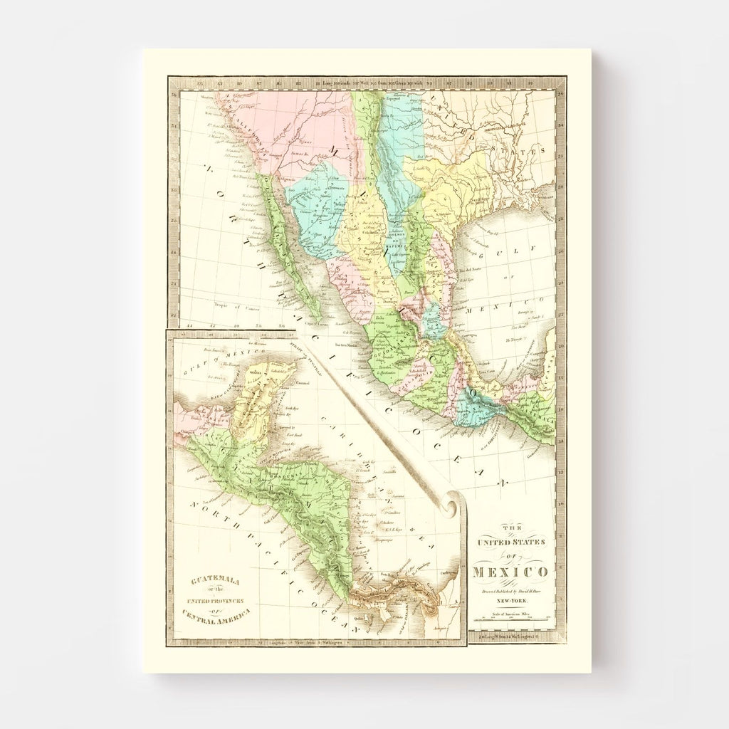 Vintage Map of Texas 1836