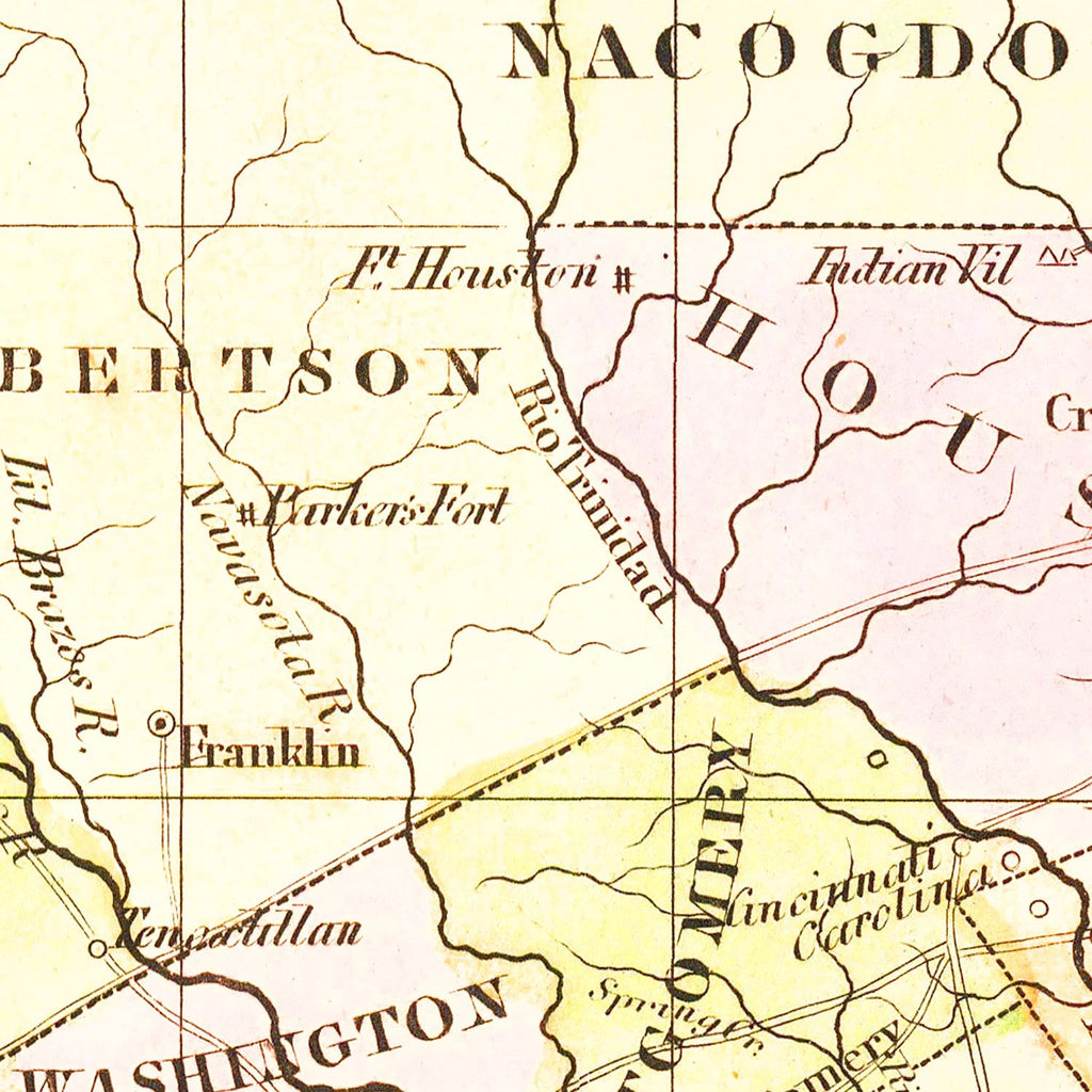 Vintage Map of Texas 1842