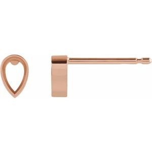 14K Rose Gold 5.5x3 mm Pear Bezel-Set Earring Mounting
