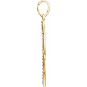 14K Yellow Gold 1/5 CTW Natural Diamond Feather Pendant