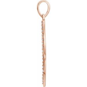 14K Rose Gold 1/5 CTW Natural Diamond Feather Pendant