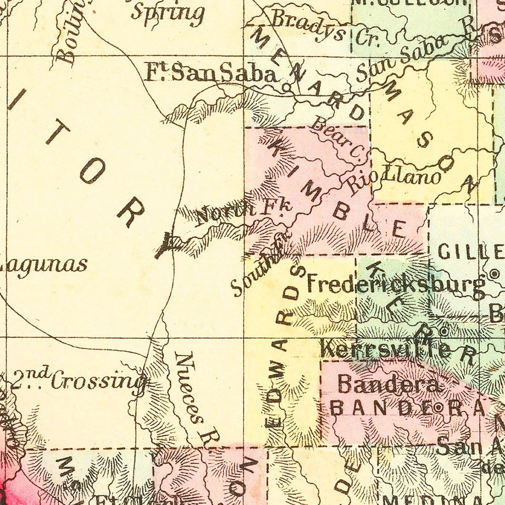 Vintage Map of Texas 1860
