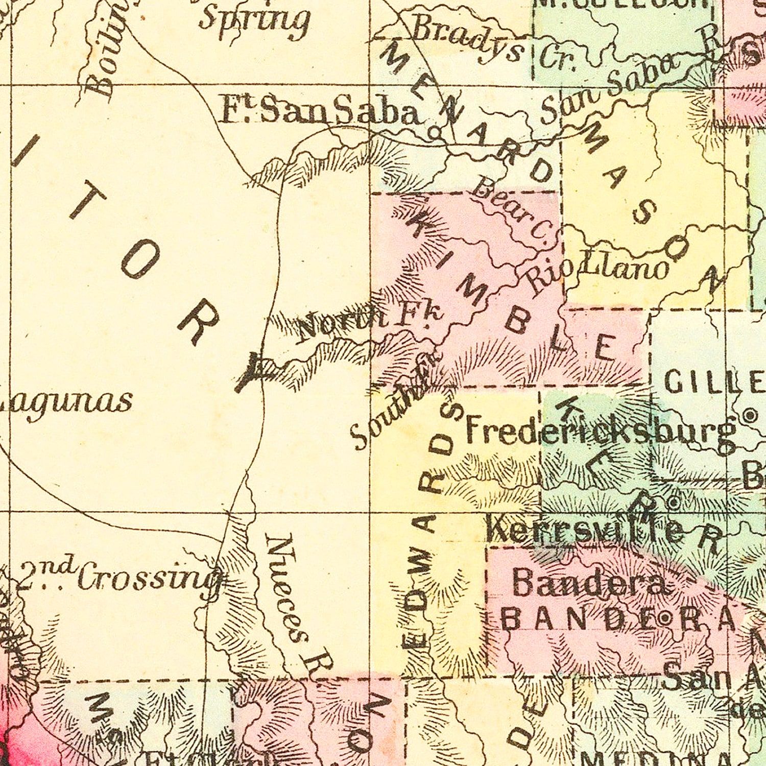 Vintage Map of Texas 1860