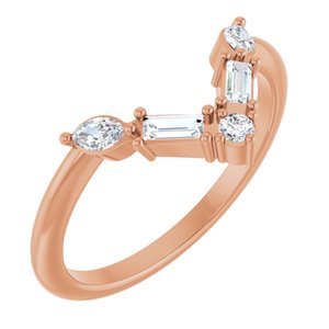 14K Rose 1/4 CTW Lab-Grown Diamond V Ring