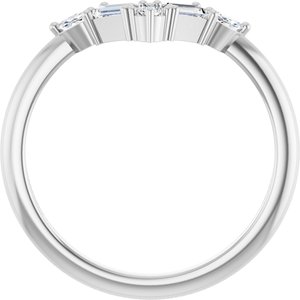 Sterling Silver 1/4 CTW Natural Diamond V Ring