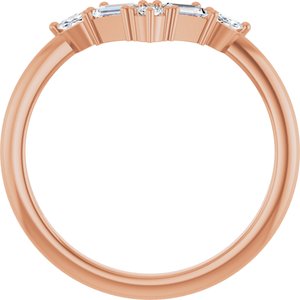 14K Rose 1/4 CTW Lab-Grown Diamond V Ring