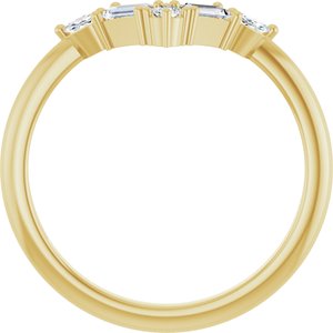 14K Yellow Gold 1/4 CTW Natural Diamond V Ring