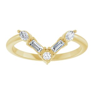 14K Yellow 1/4 CTW Lab-Grown Diamond V Ring