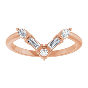 14K Rose 1/4 CTW Lab-Grown Diamond V Ring