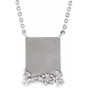 Platinum Engravable 1/5 CTW Natural Diamond 16" Necklace