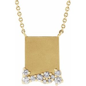 14K Yellow Gold Engravable 1/5 CTW Natural Diamond 18" Necklace