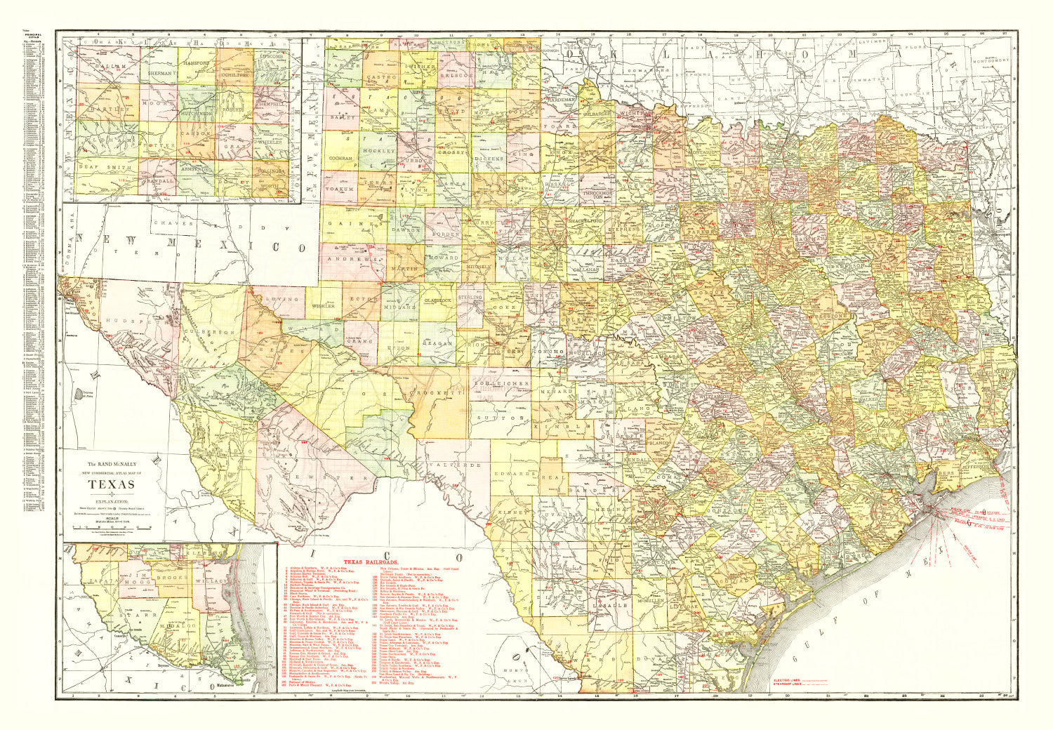 Vintage Map of Texas 1918