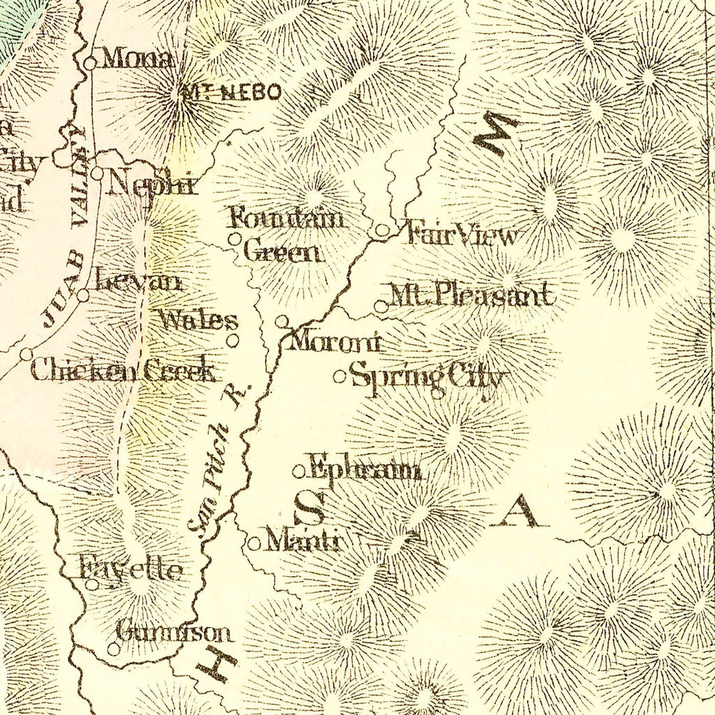 Vintage Map of Utah 1876