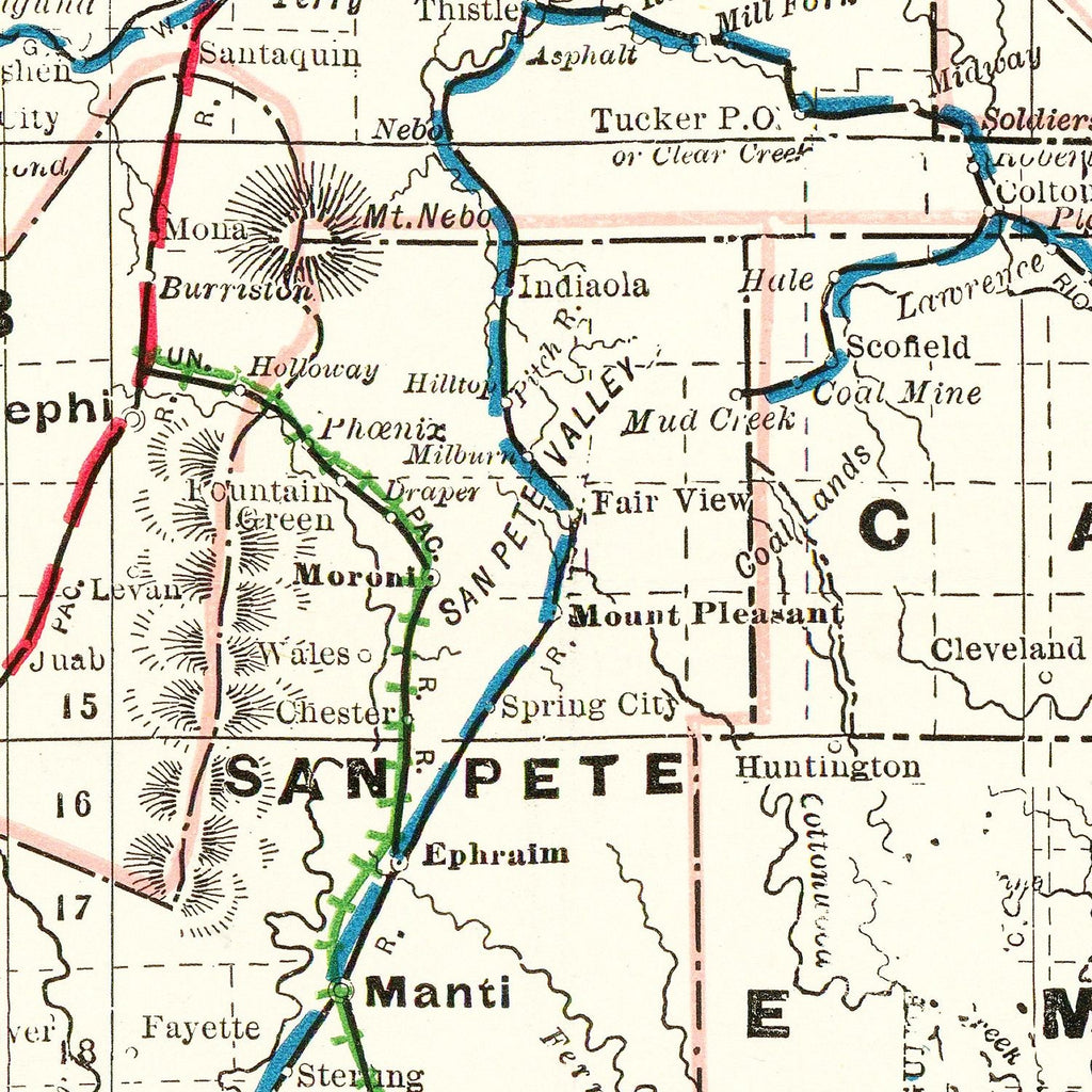 Vintage Map of Utah 1895