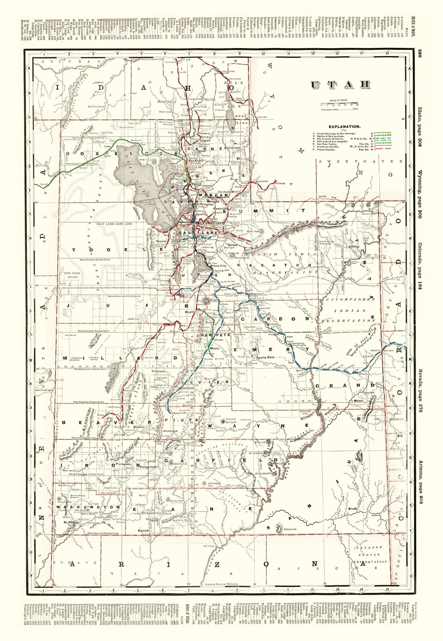 Vintage Map of Utah 1895
